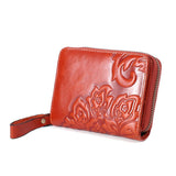 Porte-monnaie Vintage Fleurs pour Femme | Nina Sac Orange