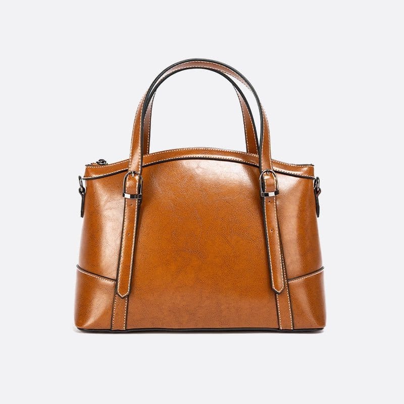 Sac à Main Vintage En Cuir Marron - Modèle Fourre-tout N9 - Occasion - Style Rétro Et Pratique