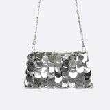 Sac Bandoulière Argenté Brillant | Nina Sac