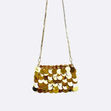 Sac Bandoulière Doré Pailleté | Nina Sac