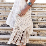 Sac Bandoulière Macramé Blanc | Nina Sac