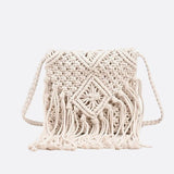 Sac Bandoulière Macramé Chic | Nina Sac Blanc