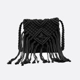 Sac Bandoulière Macramé Chic | Nina Sac Noir