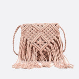 Sac Bandoulière Macramé Chic | Nina Sac Rose pâle