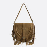 Sac Besace en Daim avec Franges | Nina Sac