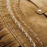 Sac Besace en Daim avec Franges | Nina Sac
