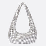 Sac d'épaule métallique pailleté | Nina Sac Argenté