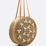 Sac d'Épaule Rond en Corde et Coquillage | Nina Sac