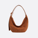 Sac demi-lune en daim - Urban chic | Nina Sac Camel