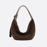 Sac demi-lune en daim - Urban chic | Nina Sac Marron