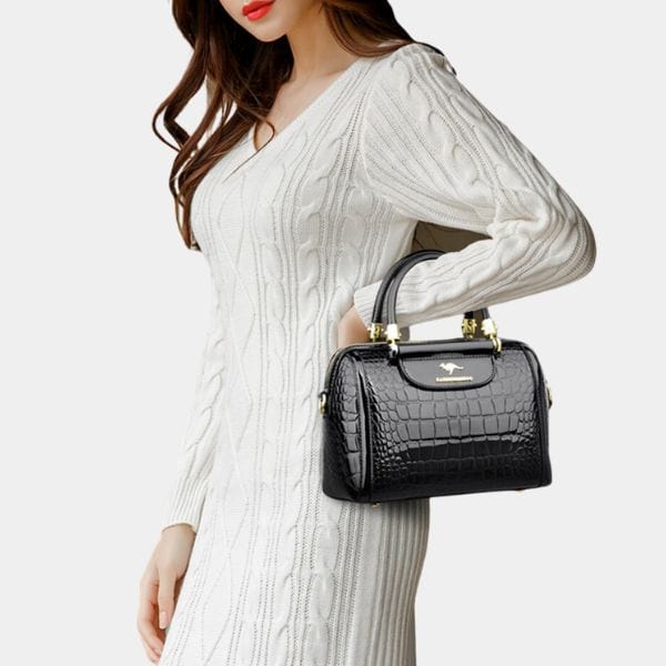 sac à main en bandoulière femme<br>motif crocodile