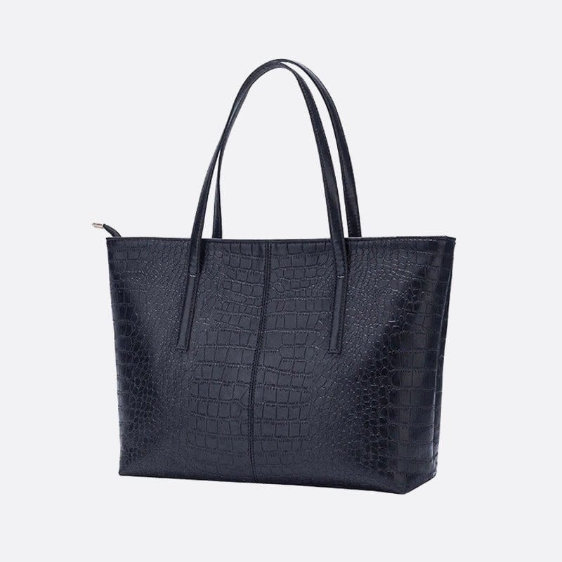 Cabas Croco Noir en Cuir | Nina Sac