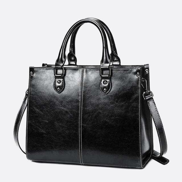 Cabas Cuir Vintage - Élégance intemporelle | Nina Sac Noir