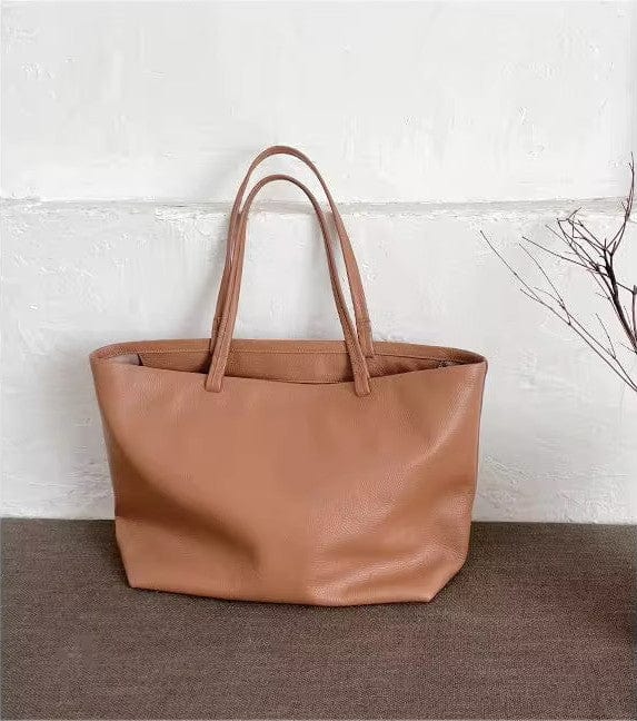 Cabas en cuir avec fermeture éclair | Nina Sac Beige