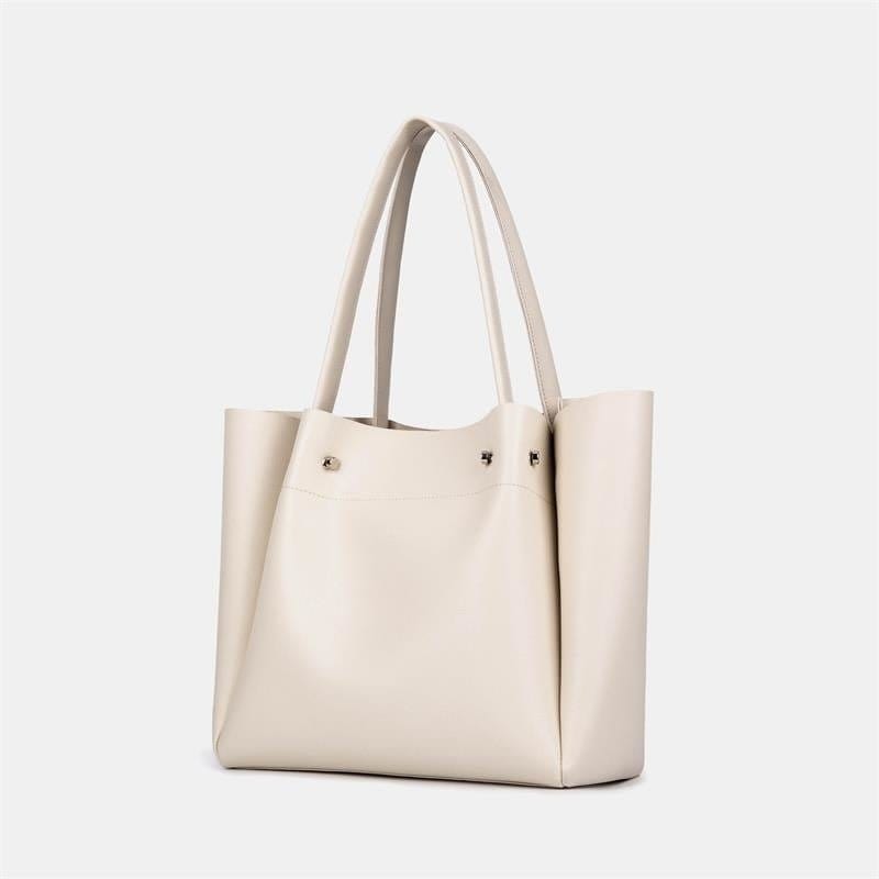 Cabas en Cuir Blanc "Pure Élégance" | Nina Sac