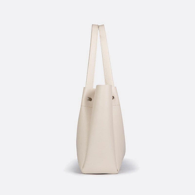 Cabas en Cuir Blanc "Pure Élégance" | Nina Sac