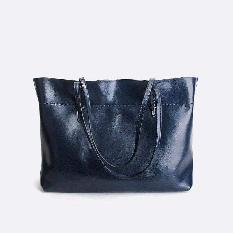 Cabas en cuir de qualité supérieure | Nina Sac Bleu marine