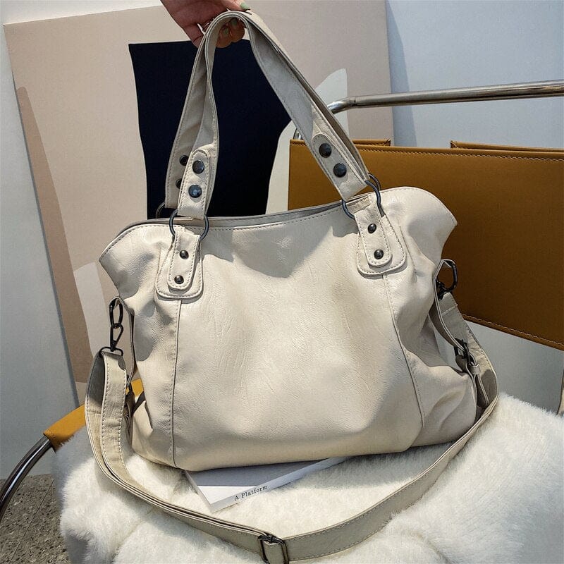 Cabas en Cuir Opulence - Luxe Assuré | Nina Sac Blanc