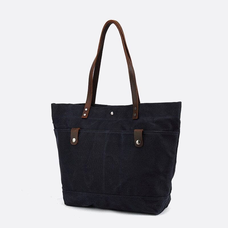 Cabas en Toile Enduite Deluxe | Nina Sac Bleu marine