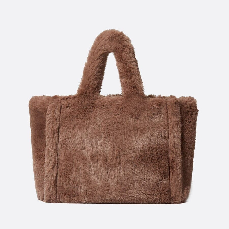 Cabas Faux Fur Deluxe | Nina Sac Marron clair