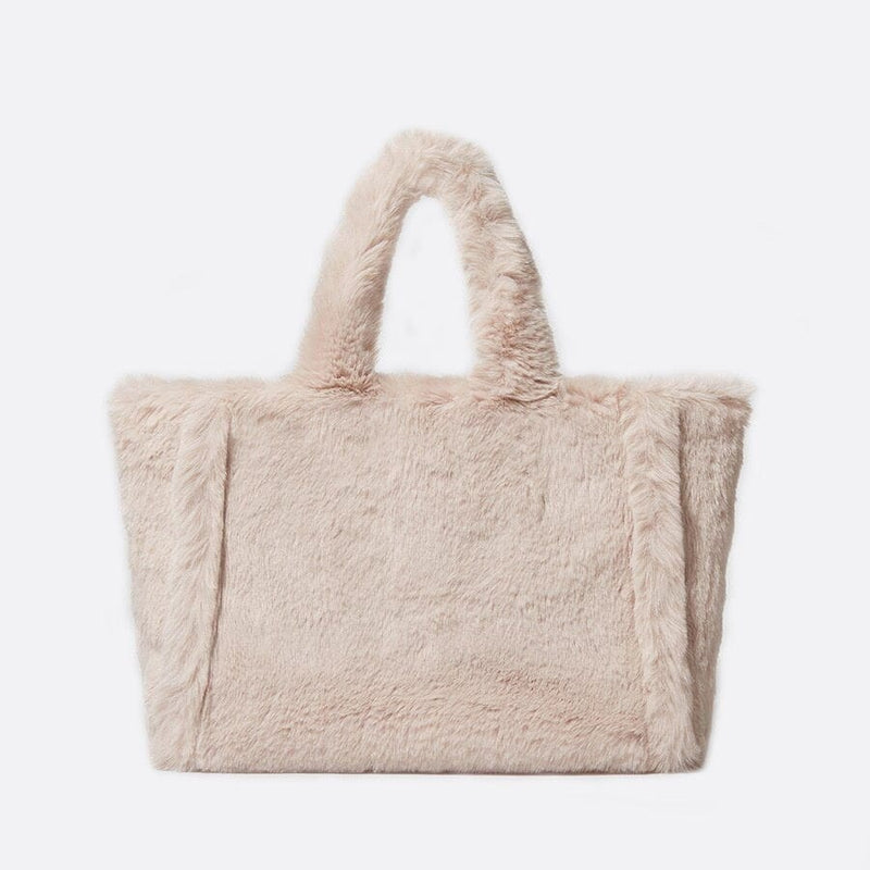 Cabas Faux Fur Deluxe | Nina Sac Rose pâle