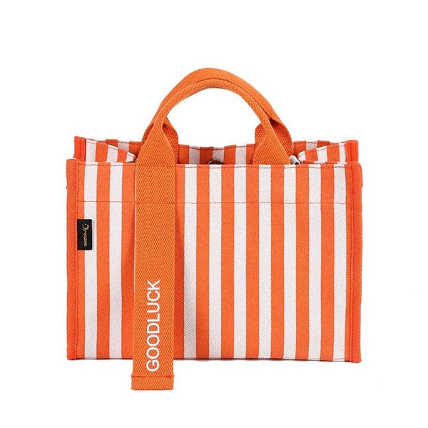 Cabas Femme Rayé en Toile, le Sac Pratique | Nina Sac Orange