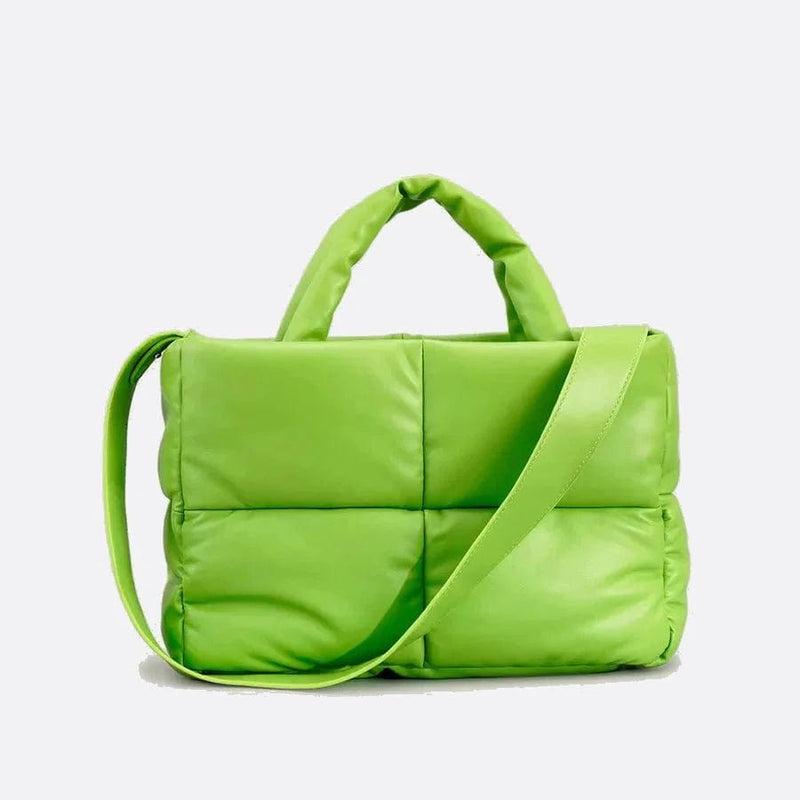 Cabas Matelassé Rectangulaire Luxe | Nina Sac Vert anis