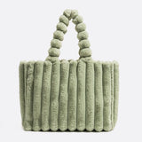 Cabas Pelucheux en Fausse Fourrure | Nina Sac Vert / Large