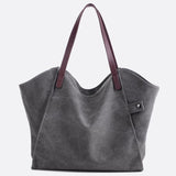 Cabas Toile & Cuir | Nina Sac Gris