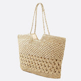 Cabas Tressé en Paille - Collection Estivale | Nina Sac Champagne