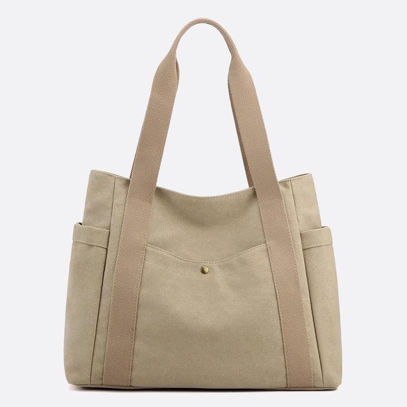 Cabatote Toile, Poche Intégrée | Nina Sac Beige