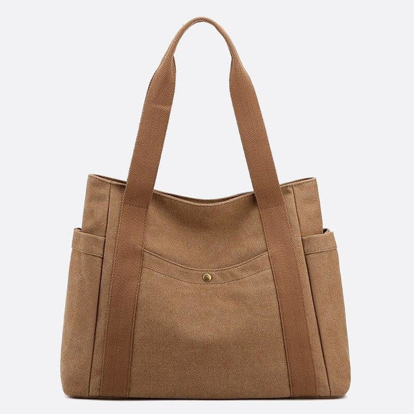 Cabatote Toile, Poche Intégrée | Nina Sac Camel