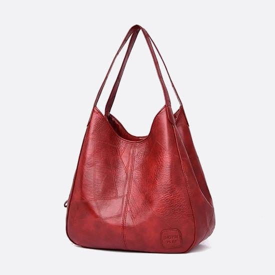 Fourre-Tout Élégant en Cuir | Nina Sac Rouge