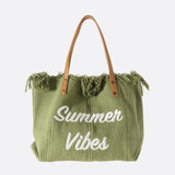 Grand Cabas Toile Deluxe | Nina Sac Vert sauge