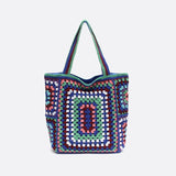 Grand Sac Cabas en Coton Crocheté | Nina Sac Bleu