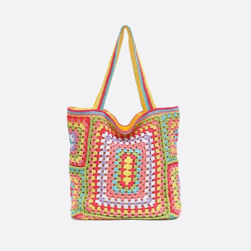 Grand Sac Cabas en Coton Crocheté | Nina Sac Jaune moutarde