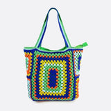 Grand Sac Cabas en Coton Crocheté | Nina Sac Vert anis