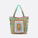 Grand Sac Cabas en Coton Crocheté | Nina Sac Vert d eau