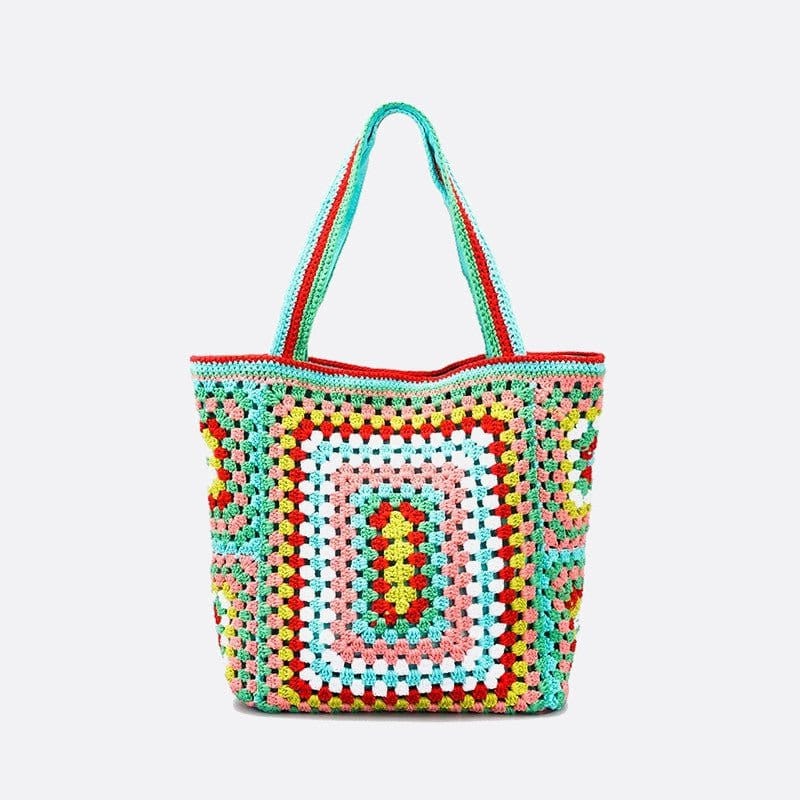 Grand Sac Cabas en Coton Crocheté | Nina Sac Vert d eau