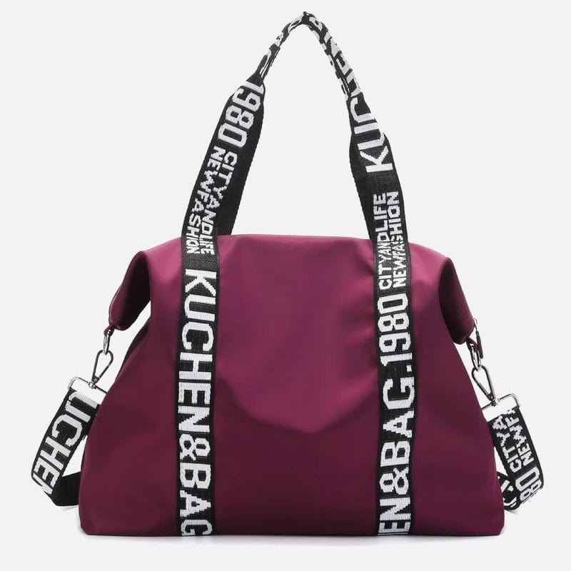 Grand Sac d'Épaule Nylon Elite | Nina Sac Pourpre