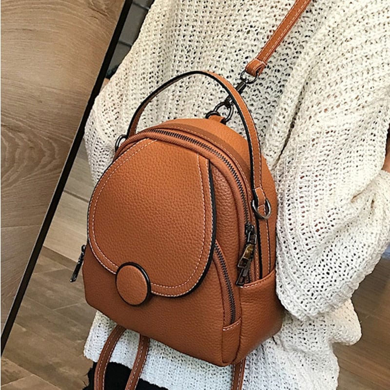 Mini Sac à Dos Luxe Multifonction en Cuir | Nina Sac