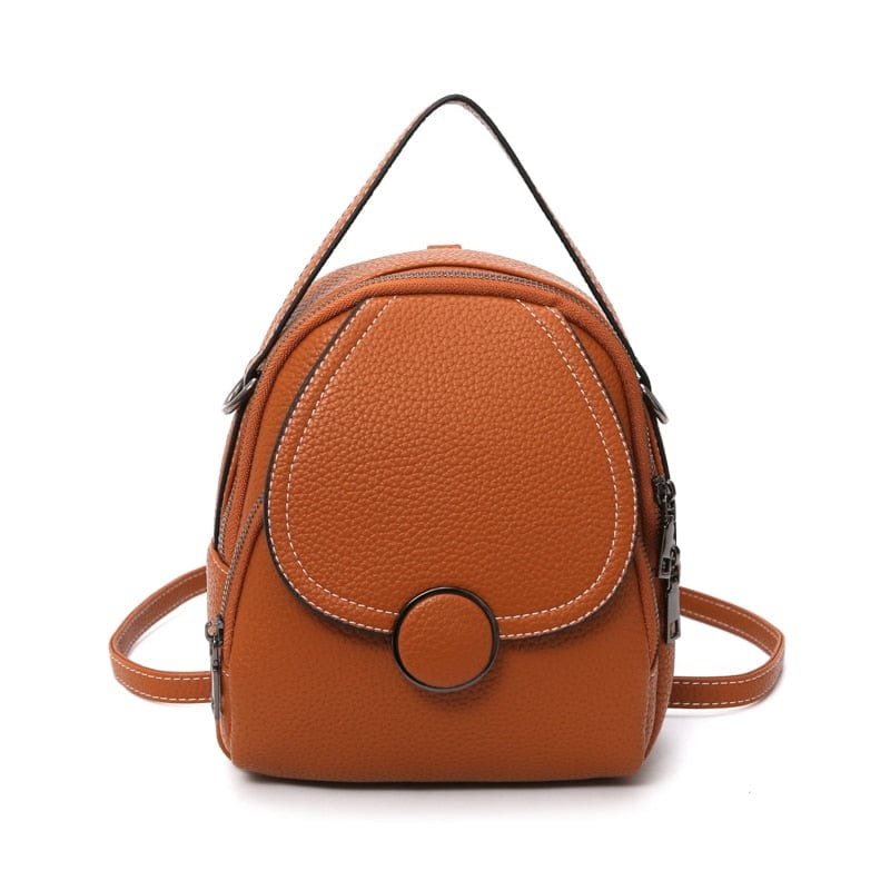 Mini Sac à Dos Luxe Multifonction en Cuir | Nina Sac Camel