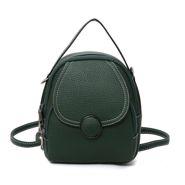 Mini Sac à Dos Luxe Multifonction en Cuir | Nina Sac Vert