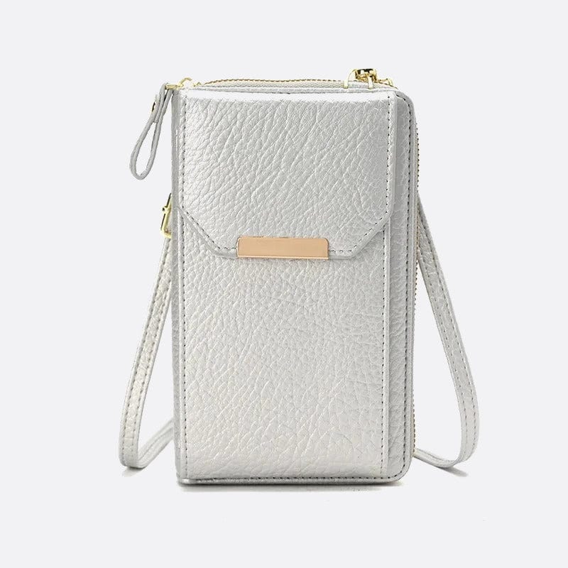 Mini Sac Bandoulière pour Téléphone et Cartes | Nina Sac Gris argenté