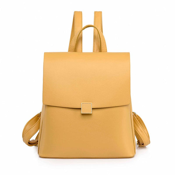 Petit Sac à Dos en Cuir de Luxe pour Femme | Nina Sac Jaune