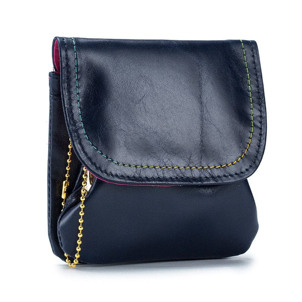 Porte-Carte Vintage Femme Minimaliste | Nina Sac Bleu foncé