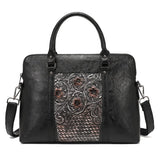 Porte-Documents Femme en Cuir Vintage Chic | Nina Sac Noir