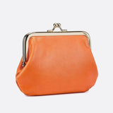 Porte-Monnaie Cuir Premium avec Fermoir Métallique | Nina Sac Orange