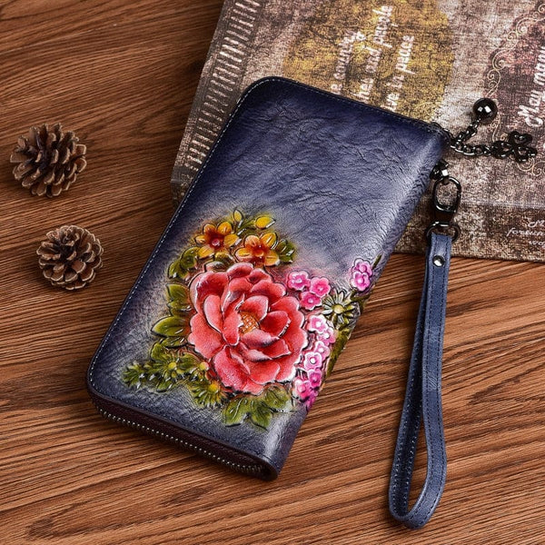 Portefeuille Femme Vintage avec Motifs Floraux | Nina Sac