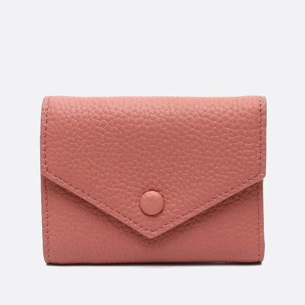 Portefeuille Premium en Cuir Triple Volet | Nina Sac Rose thé